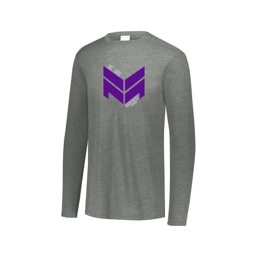 [FTLCUBGY-AXS-LOGO2] Decker Men's Tri-Blend T-Shirt - Long Sleeve (Adult XS, Gray, Logo 2)