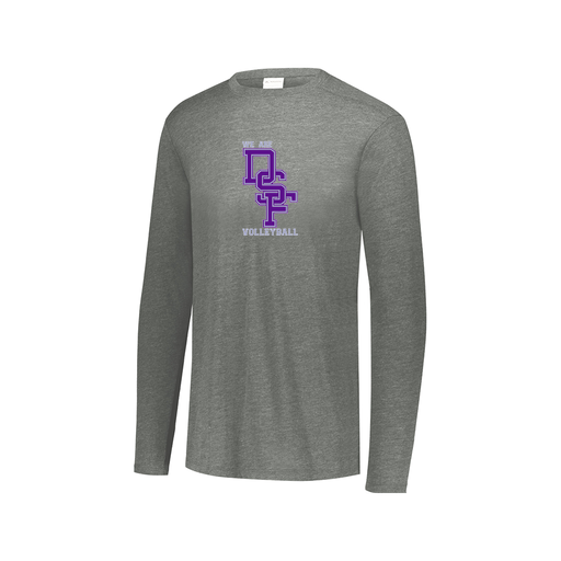 [FTLCUBGY-AXS-LOGO3] Decker Men's Tri-Blend T-Shirt - Long Sleeve (Adult XS, Gray, Logo 3)