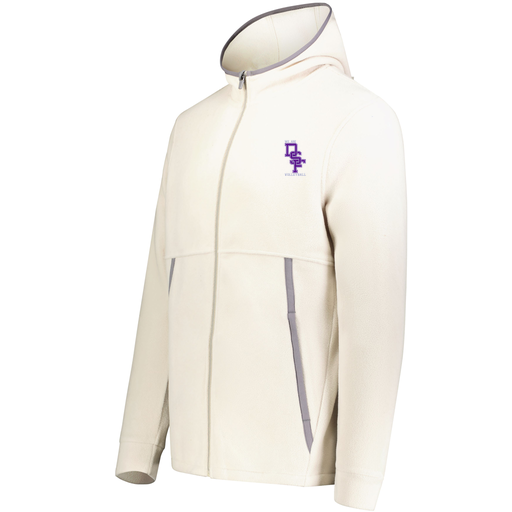 [6858.53T.XS-LOGO3] Men's Chill Full Zip Fleece (Adult XS, White, Logo 3)