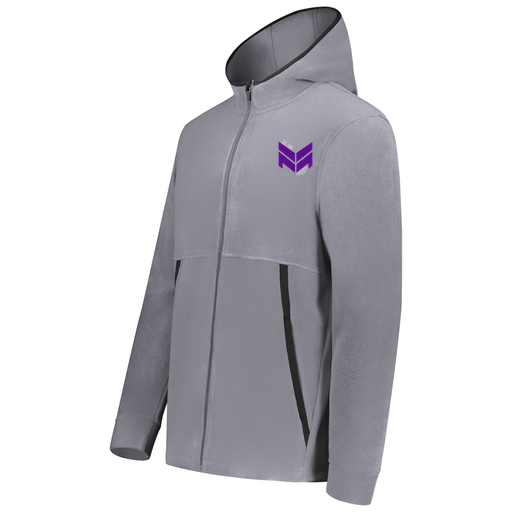 [6858.059.XS-LOGO2] Men's Chill Full Zip Fleece (Adult XS, Gray, Logo 2)