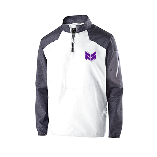 [229155.H04.XS-LOGO2] Men's Raider LS Pullover (Adult XS, White, Logo 2)