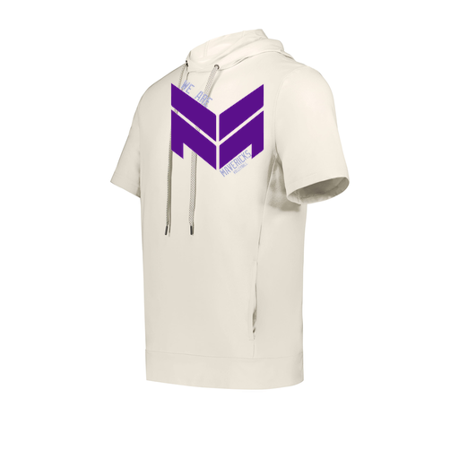 [222505.907.S-LOGO2] Men's Venturs Soft Knit Short Sleeve Hoodie (Adult S, White, Logo 2)