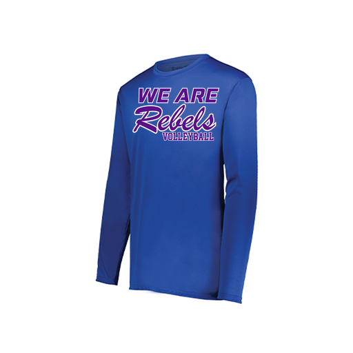 [222823.060.S-LOGO1] Youth LS Smooth Sport Shirt (Youth S, Royal, Logo 1)