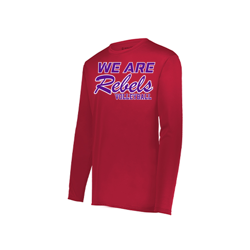 [222823.083.S-LOGO1] Youth LS Smooth Sport Shirt (Youth S, Red, Logo 1)