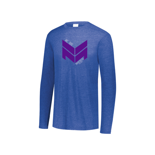 [FTLCUBRY-YS-LOGO2] Decker Youth Tri-Blend T-Shirt - Long Sleeve (Youth S, Royal, Logo 2)