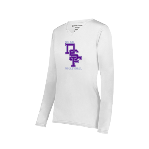 [222824.005.S-LOGO3] Ladies LS Smooth Sport Shirt (Female Adult S, White, Logo 3)