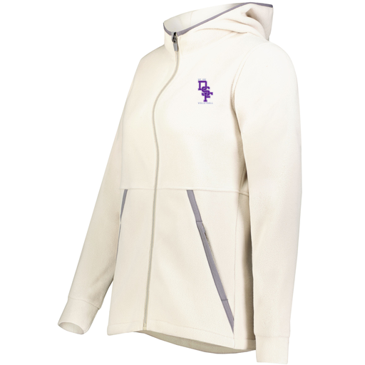 [6860.53T.XS-LOGO3] Ladies Chill Full Zip Fleece (Female Adult XS, White, Logo 3)