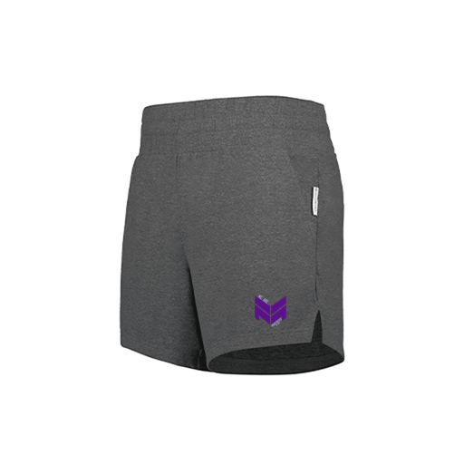 [223704.E83.XS-LOGO2] LADIES VENTURA SOFT KNIT SHORTS (Female Adult XS, Gray, Logo 2)