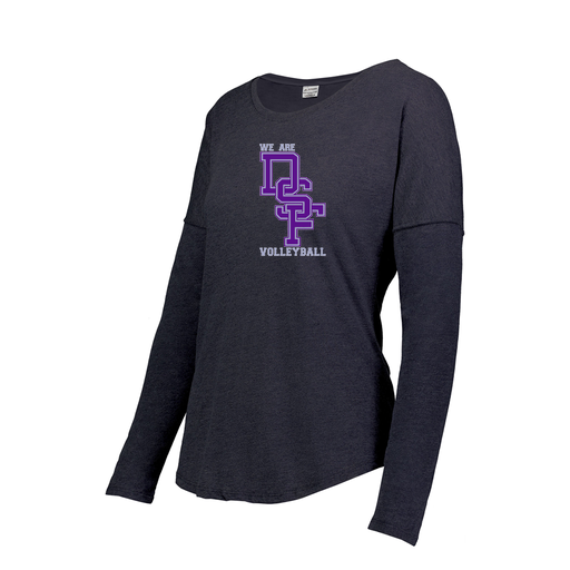 [FTLCUBNV-FAXS-LOGO3] Decker Women's Tri-Blend T-Shirt - Long Sleeve (Female Adult XS, Navy, Logo 3)