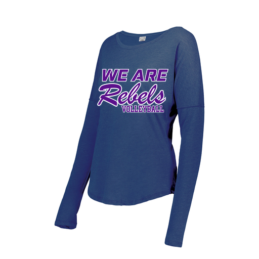 [FTLCUBRY-FAXS-LOGO1] Decker Women's Tri-Blend T-Shirt - Long Sleeve (Female Adult XS, Royal, Logo 1)