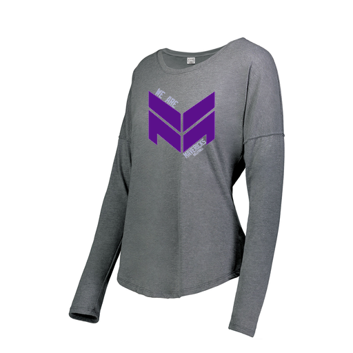 [FTLCUBGY-FAXS-LOGO2] Decker Women's Tri-Blend T-Shirt - Long Sleeve (Female Adult XS, Gray, Logo 2)